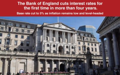 The Bank of England cuts interest rates for the first time in more than four years.