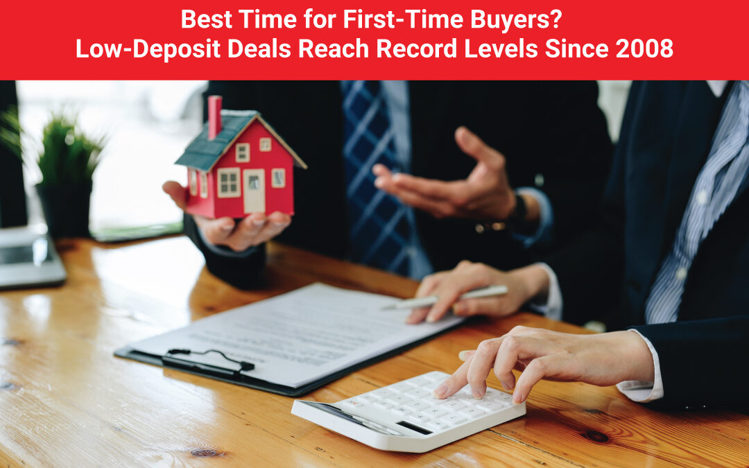 irst-time buyers celebrating low-deposit mortgage opportunities in the UK housing market.