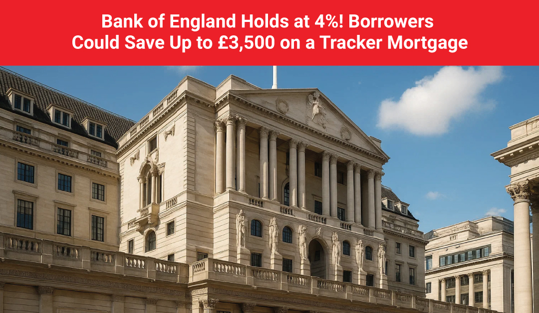 Bank of England building with traders and homebuyers monitoring interest rate decisions